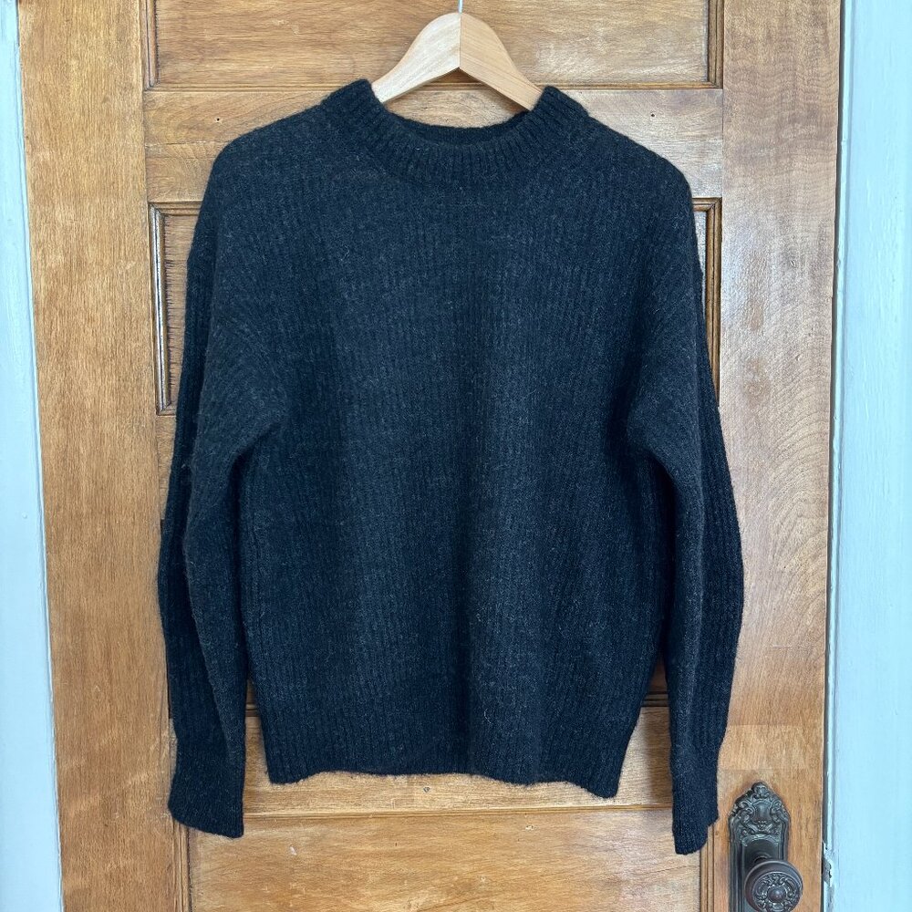 Everlane The Cocoon Crew in Alpaca in Black Heather - XS
